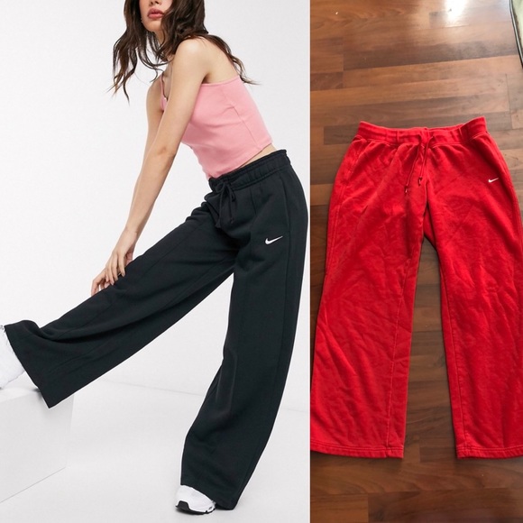 Nike Pants - Red high waisted wide leg sweatpants